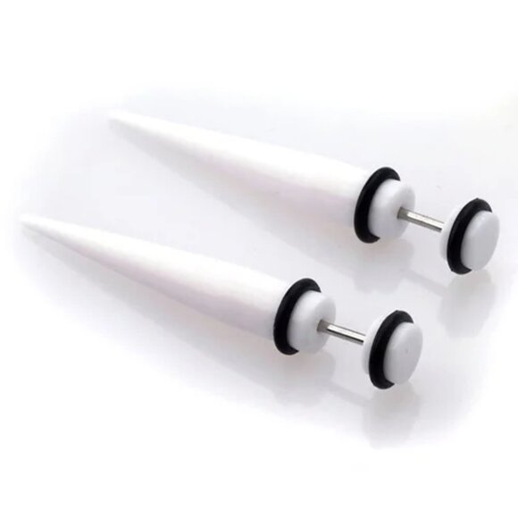 White Acrylic Fake Tapers - Picture 2 of 2
